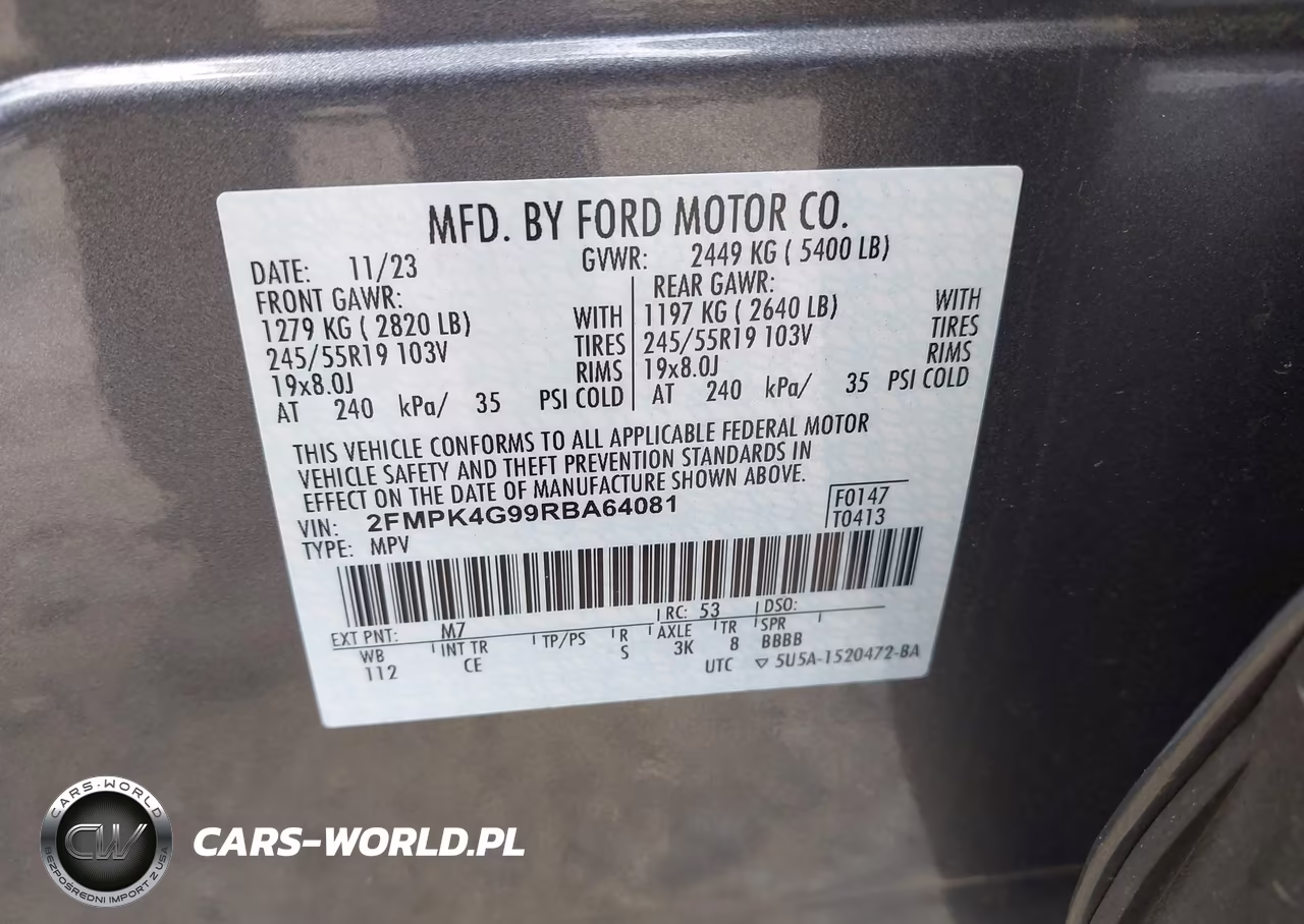 2024 Ford Edge Se VIN:2FMPK4G99RBA64081 - 9