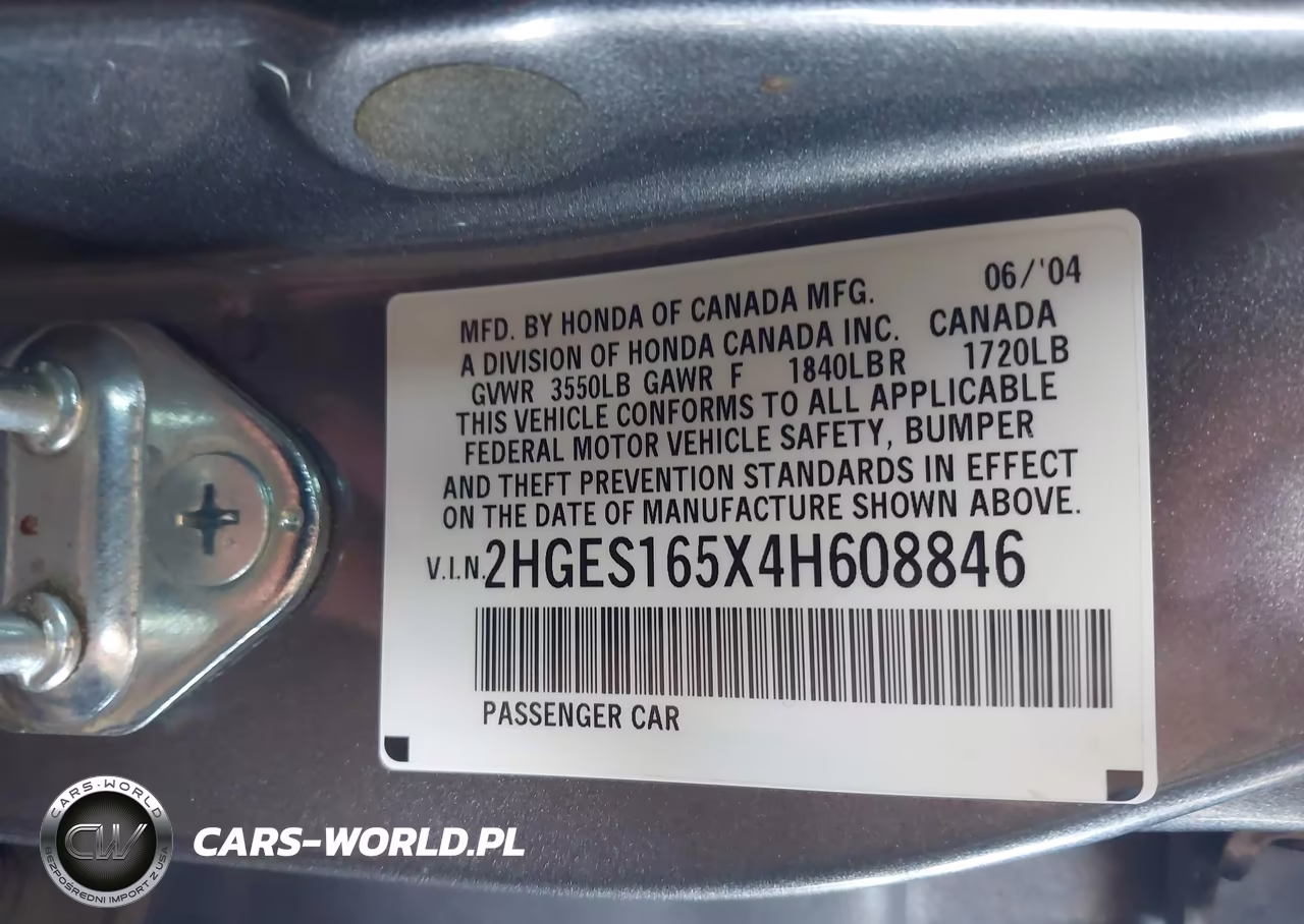 2004 Honda Civic Lx VIN:2HGES165X4H608846 - 9