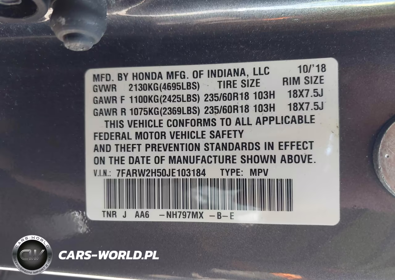 2018 Honda Cr-V Ex VIN:7FARW2H50JE103184 - 9
