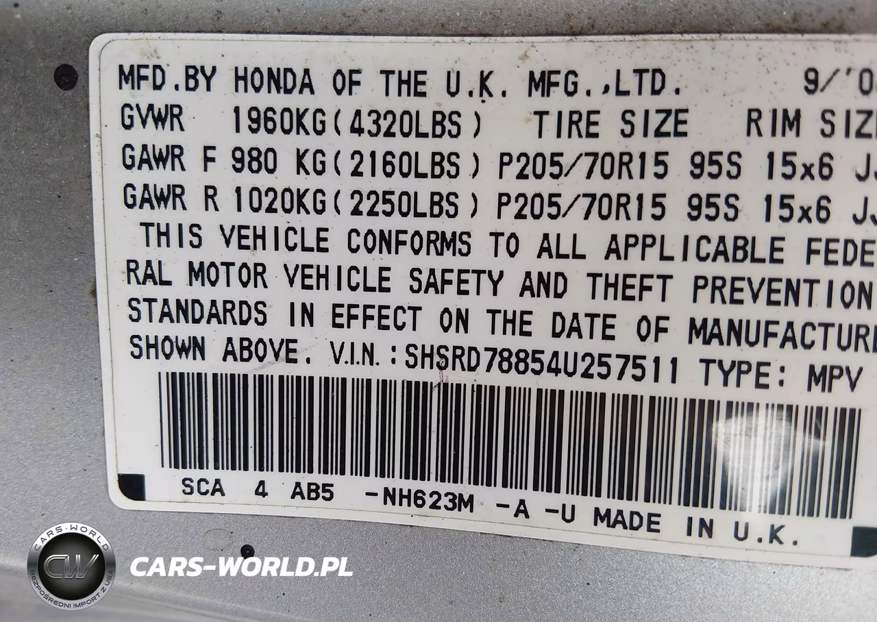 2004 Honda Cr-V Ex VIN:SHSRD78854U257511 - 9