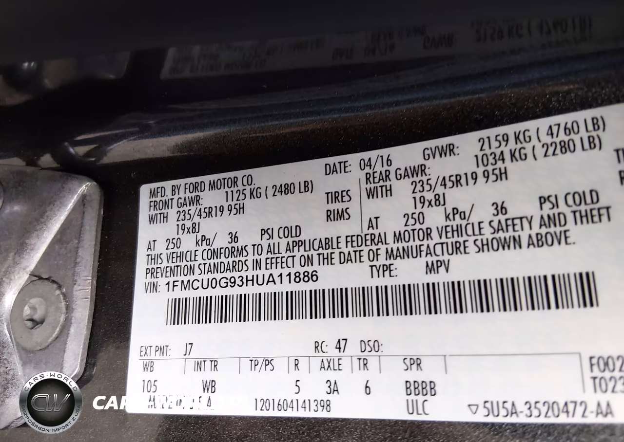 2017 Ford Escape Se VIN:1FMCU0G93HUA11886 - 9