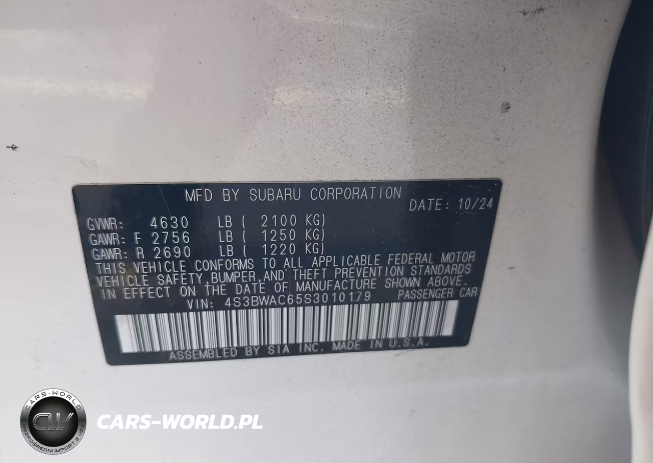 2025 Subaru Legacy Premium VIN:4S3BWAC65S3010179 - 9