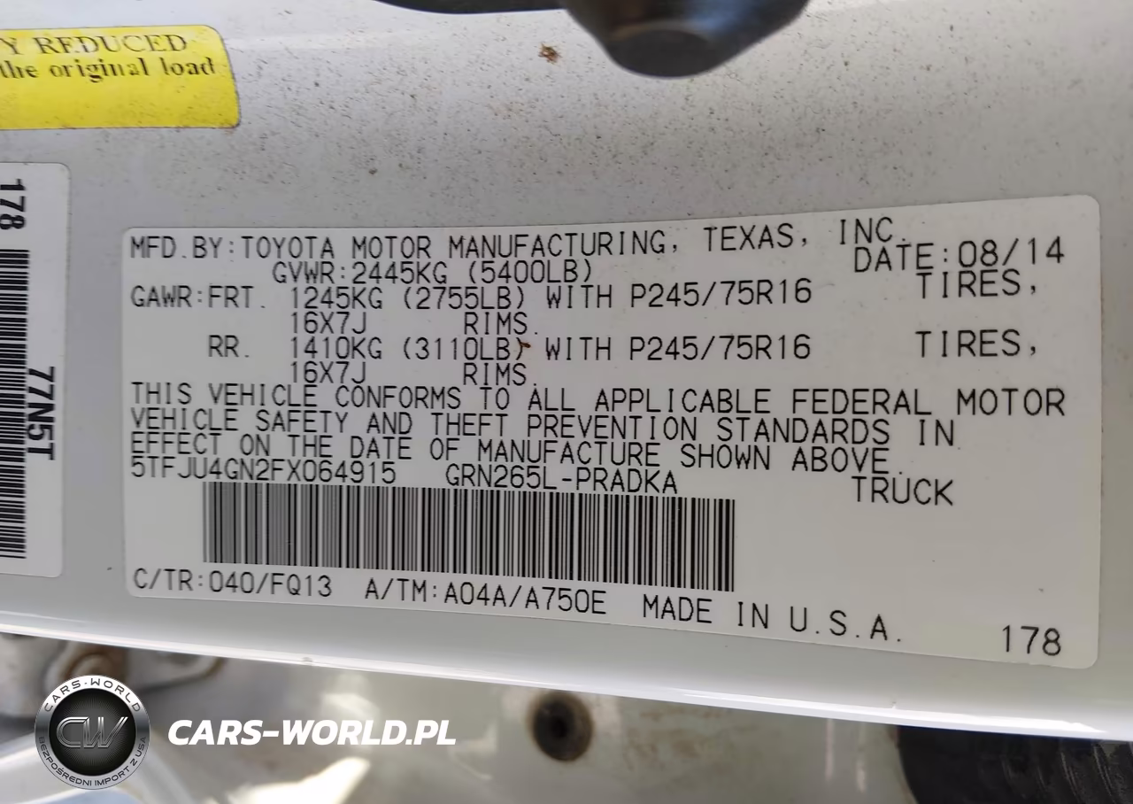 2015 Toyota Tacoma Prerunner V6 VIN:5TFJU4GN2FX064915 - 9