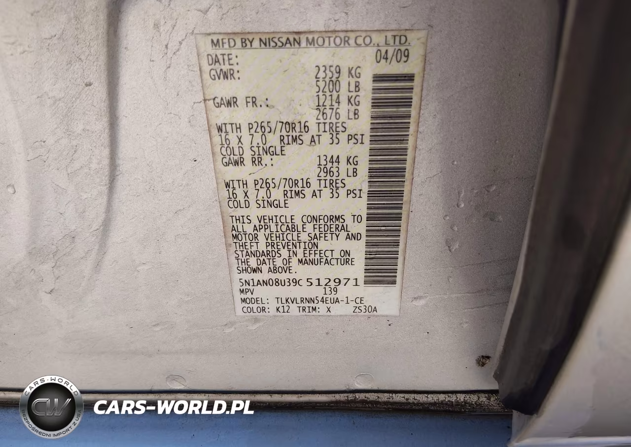 2009 Nissan Xterra S VIN:5N1AN08U39C512971 - 9