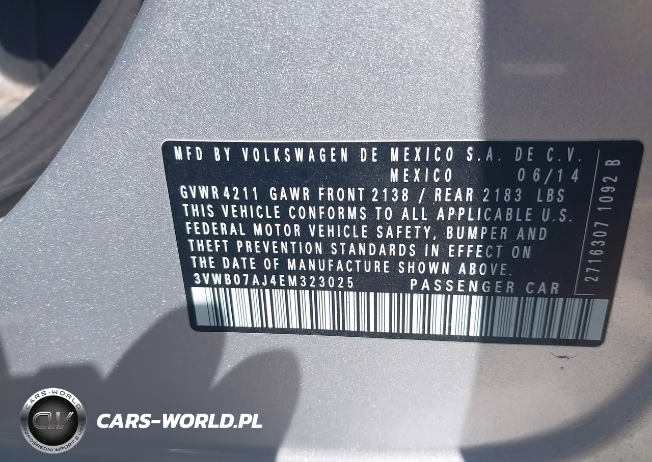 2014 Volkswagen Jetta 1.8T Se VIN:3VWB07AJ4EM323025 - 9