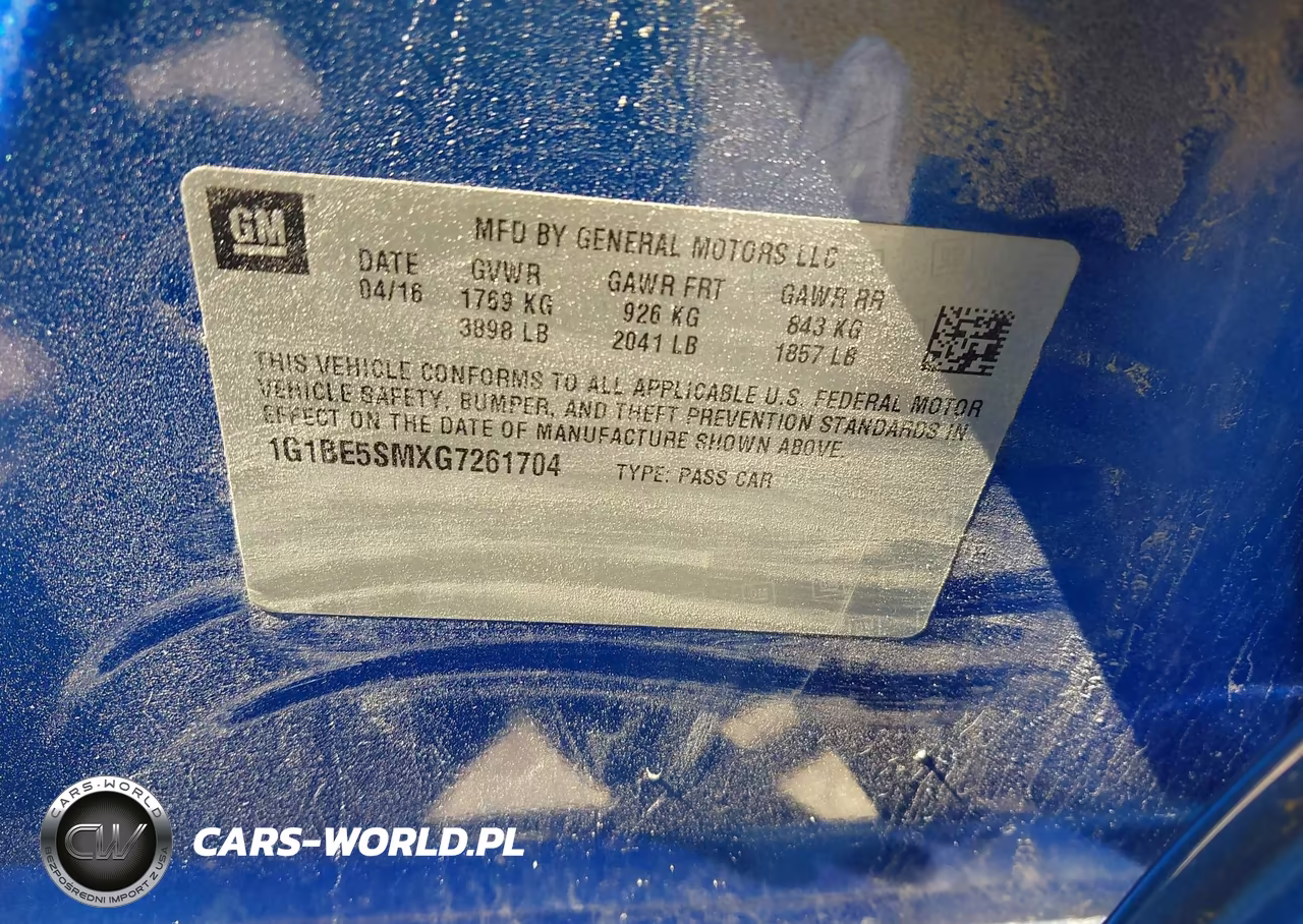 2016 Chevrolet Cruze Lt Auto VIN:1G1BE5SMXG7261704 - 9