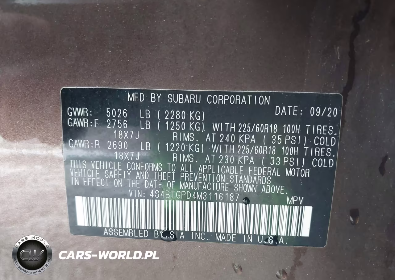 2021 Subaru Outback Touring Xt VIN:4S4BTGPD4M3116187 - 9
