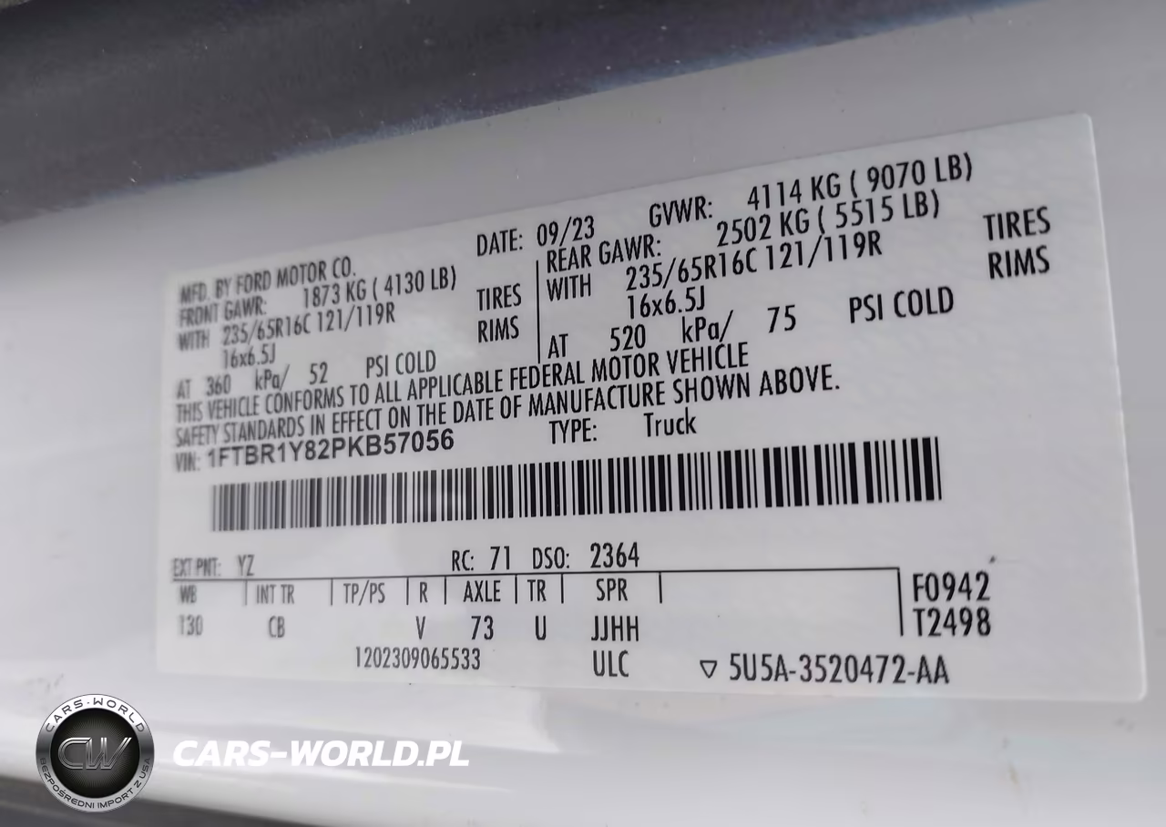 2023 Ford Transit-250 VIN:1FTBR1Y82PKB57056 - 9