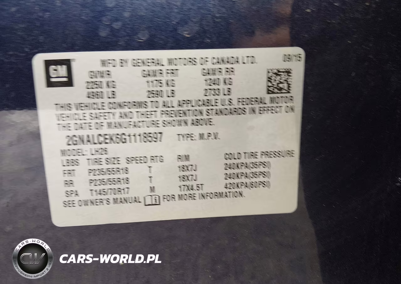2016 Chevrolet Equinox Lt VIN:2GNALCEK6G1118597 - 9
