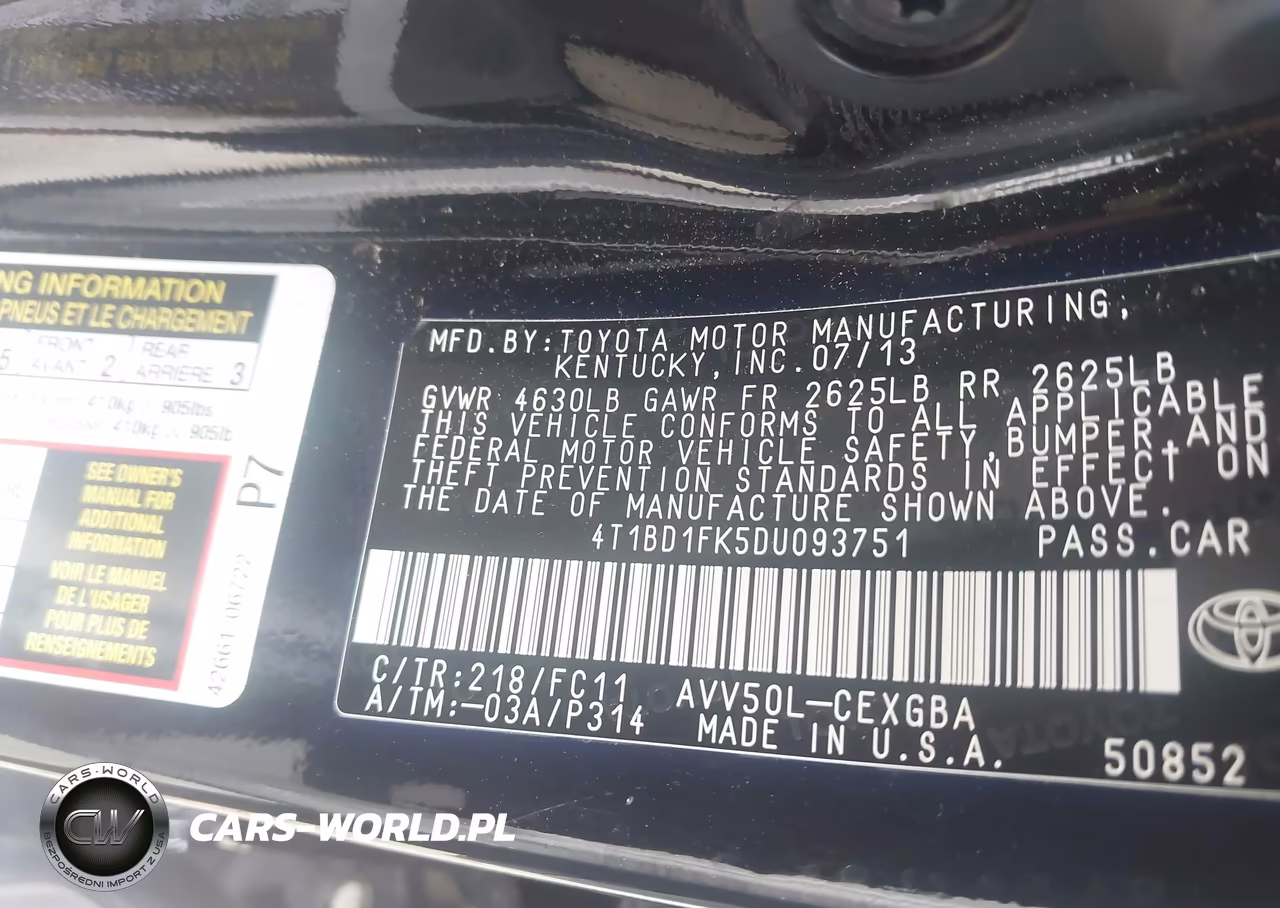 2013 Toyota Camry Hybrid Xle VIN:4T1BD1FK5DU093751 - 9