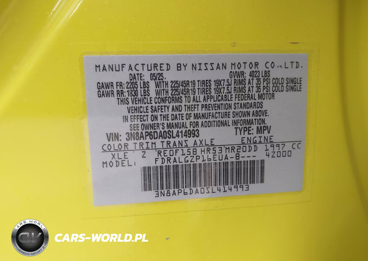 2025 Nissan Kicks Sr Fwd VIN:3N8AP6DA0SL414993 - 9