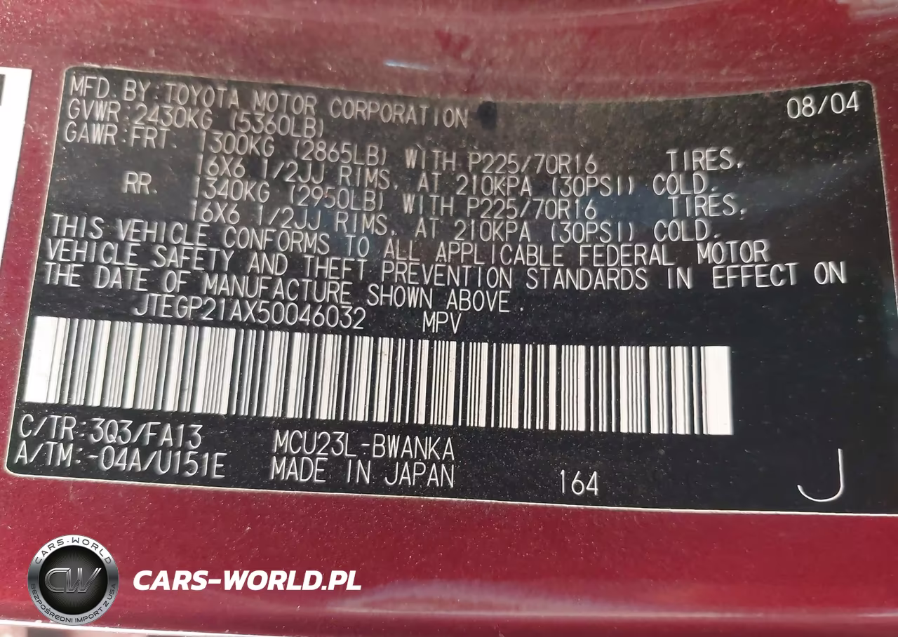 2005 Toyota Highlander V6 VIN:JTEGP21AX50046032 - 9