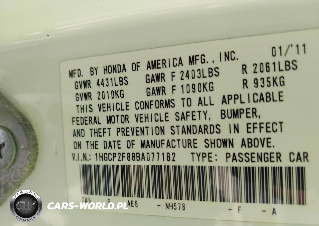 2011 Honda Accord 2.4 Ex-L VIN:1HGCP2F88BA077182 - 9