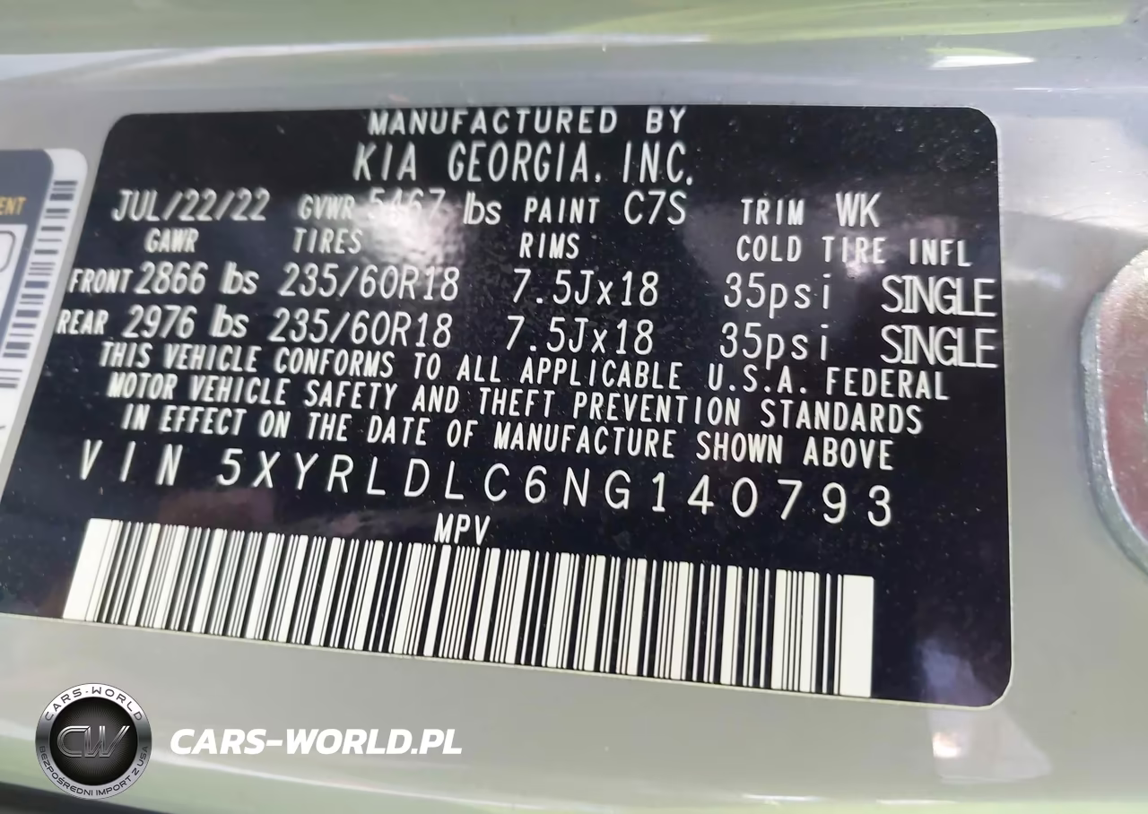 2022 Kia Sorento X-Line S VIN:5XYRLDLC6NG140793 - 9