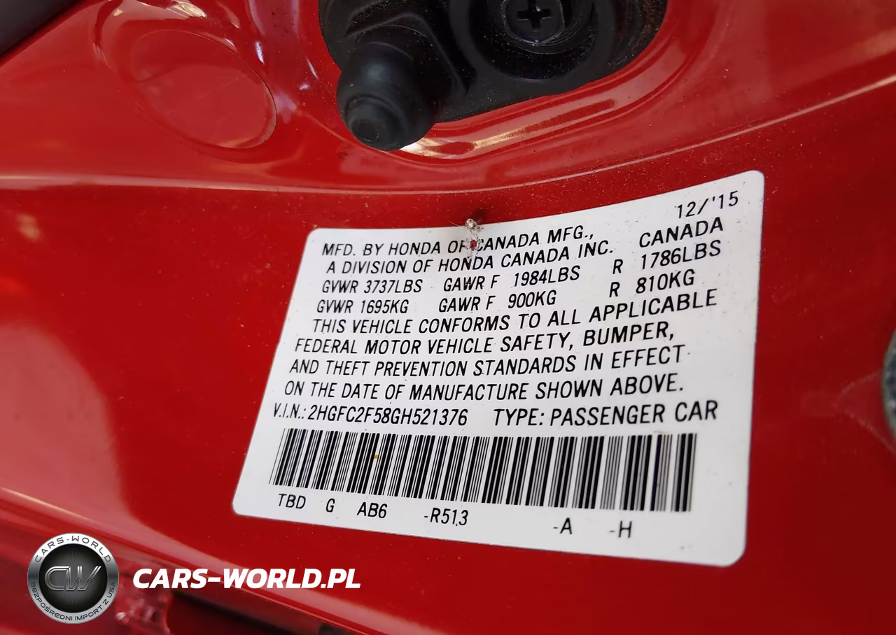 2016 Honda Civic Lx VIN:2HGFC2F58GH521376 - 9