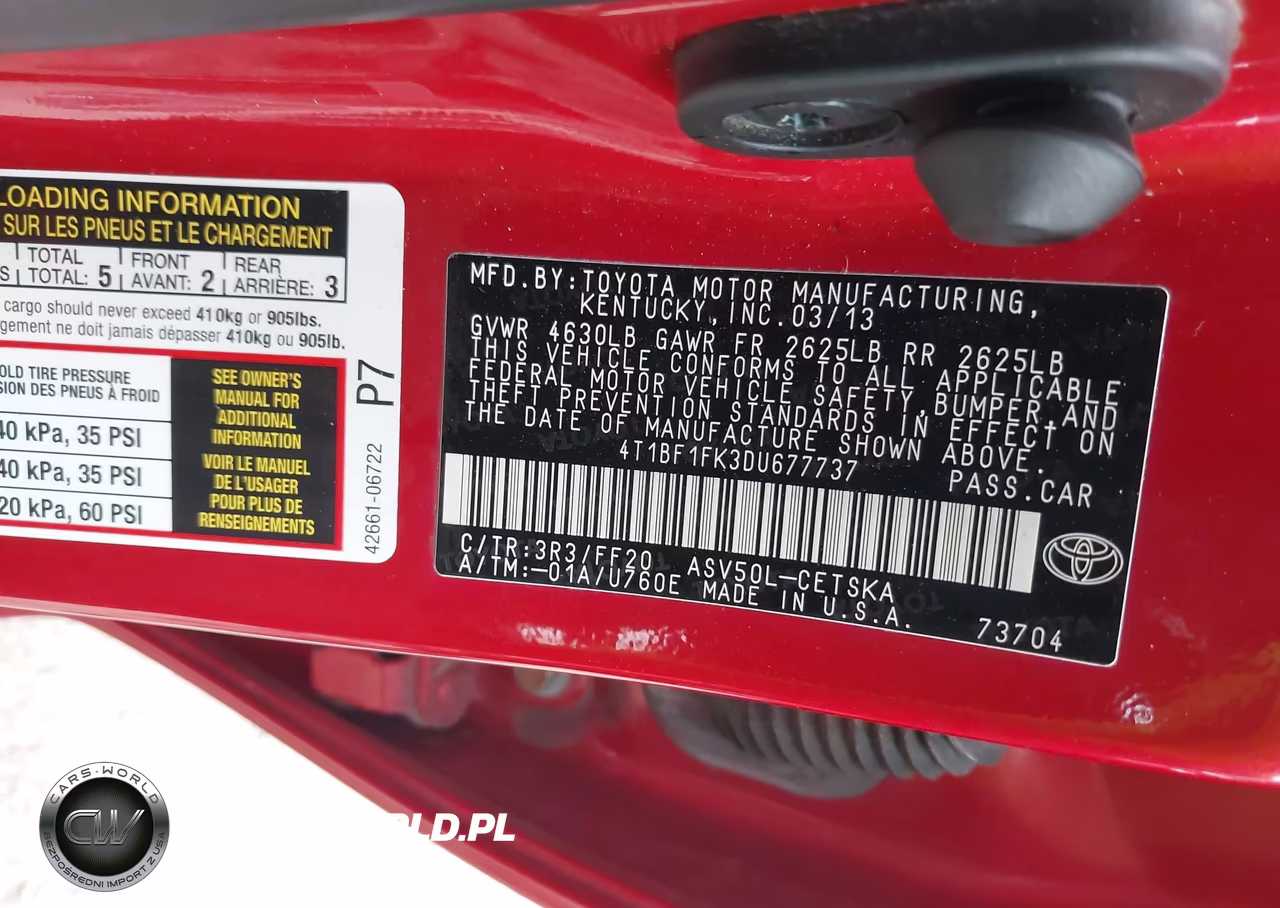 2013 Toyota Camry Se VIN:4T1BF1FK3DU677737 - 9