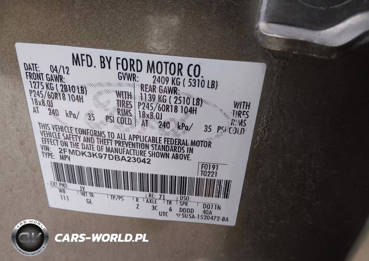 2013 Ford Edge Limited VIN:2FMDK3K97DBA23042 - 9
