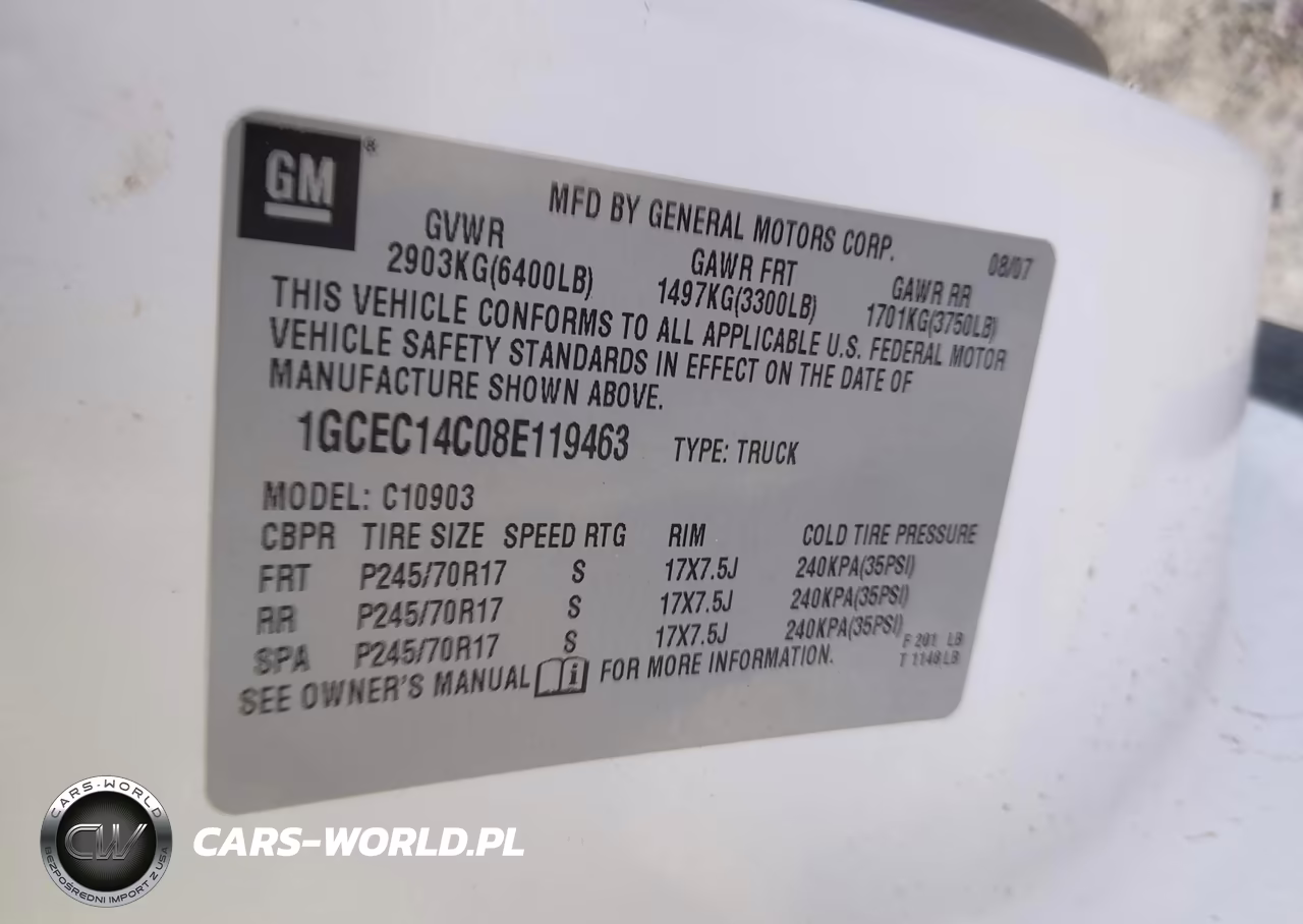 2008 Chevrolet Silverado 1500 Work Truck VIN:1GCEC14C08E119463 - 9