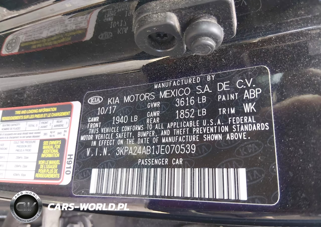 2018 Kia Rio Lx VIN:3KPA24AB1JE070539 - 9