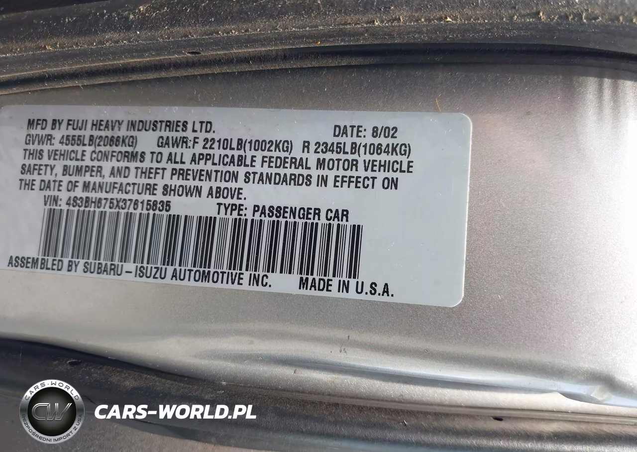 2003 Subaru Outback VIN:4S3BH675X37615835 - 9