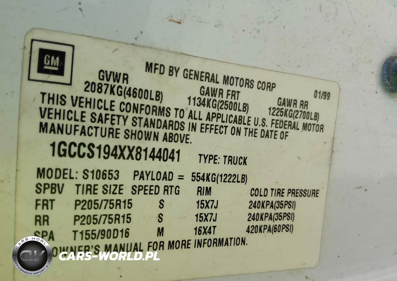 1999 Chevrolet S-10 Ls VIN:1GCCS194XX8144041 - 9