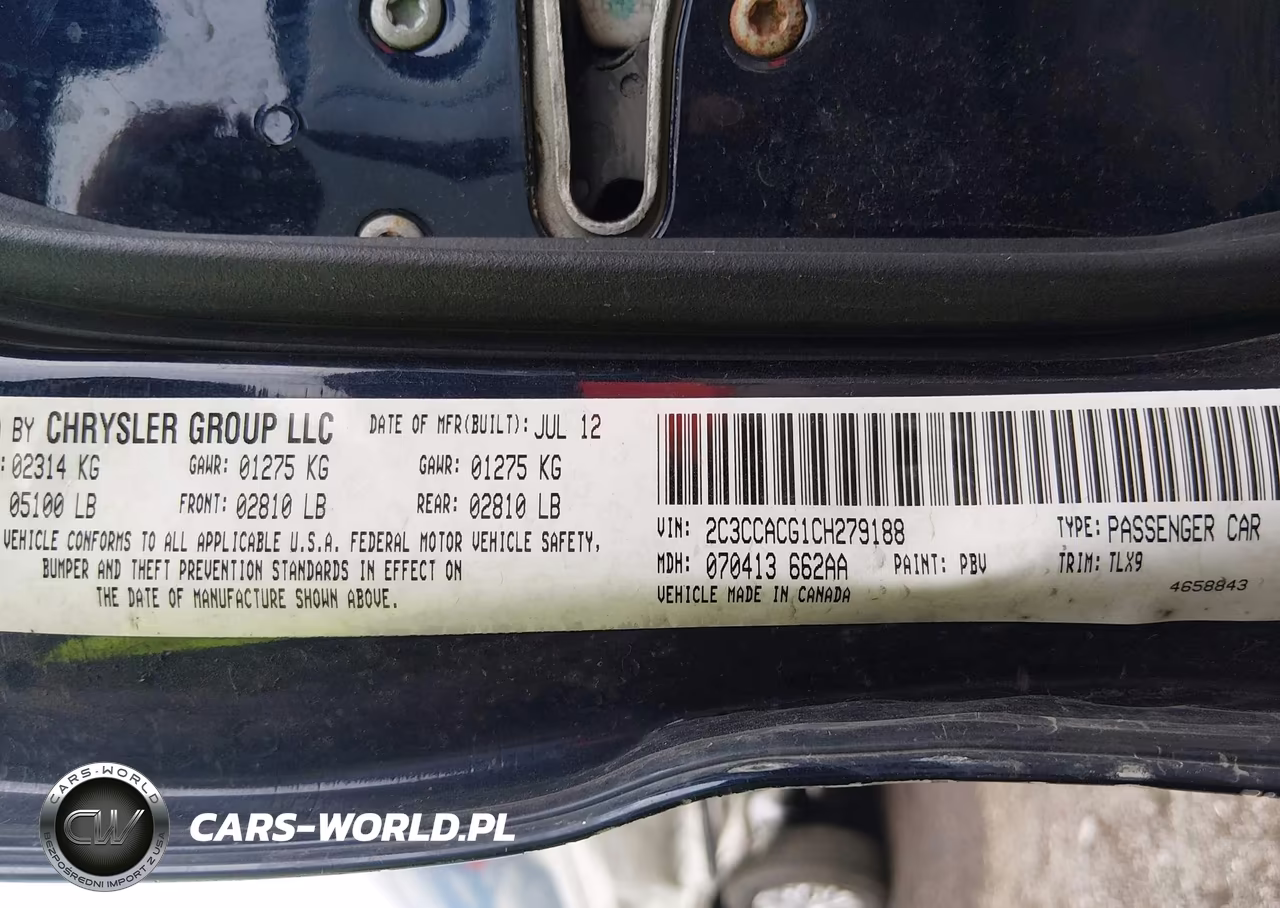 2012 Chrysler 300 Limited VIN:2C3CCACG1CH279188 - 9