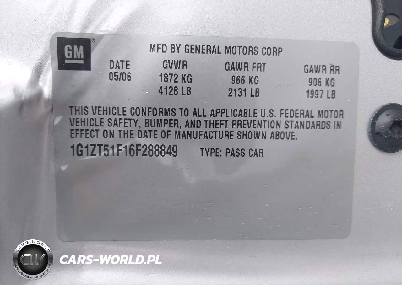 2006 Chevrolet Malibu Lt VIN:1G1ZT51F16F288849 - 9