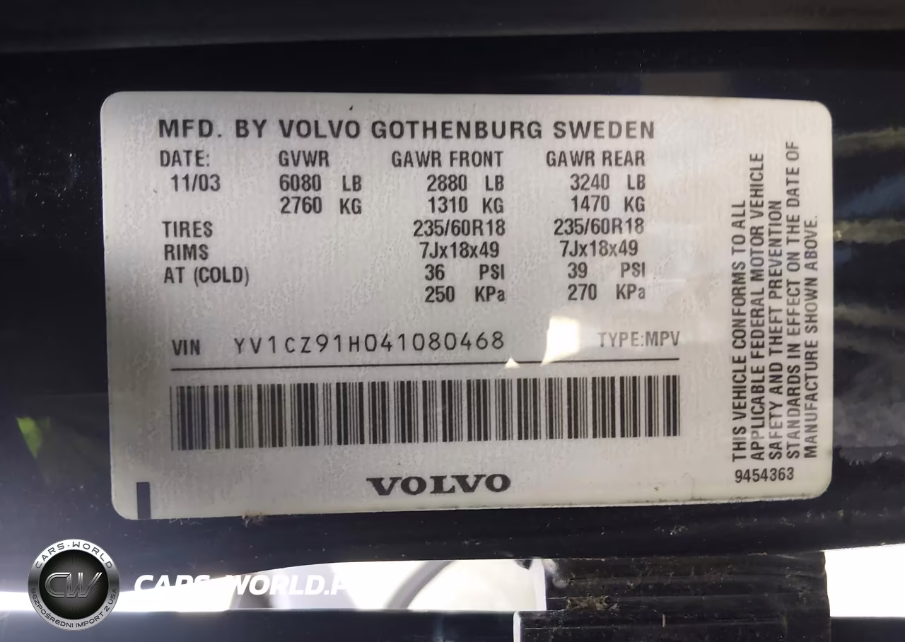 2004 Volvo Xc90 T6 VIN:YV1CZ91H041080468 - 9