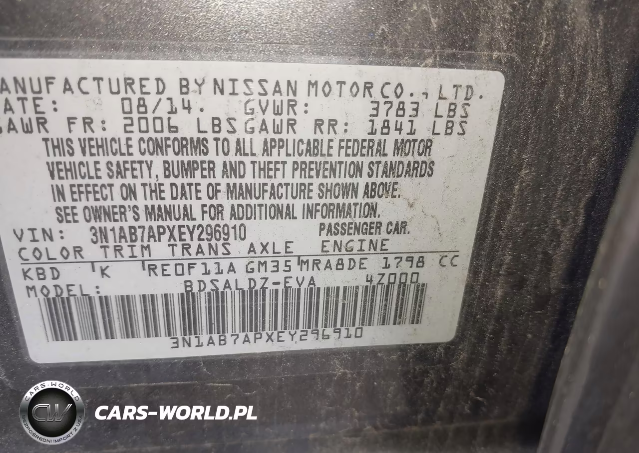 2014 Nissan Sentra Sv VIN:3N1AB7APXEY296910 - 9