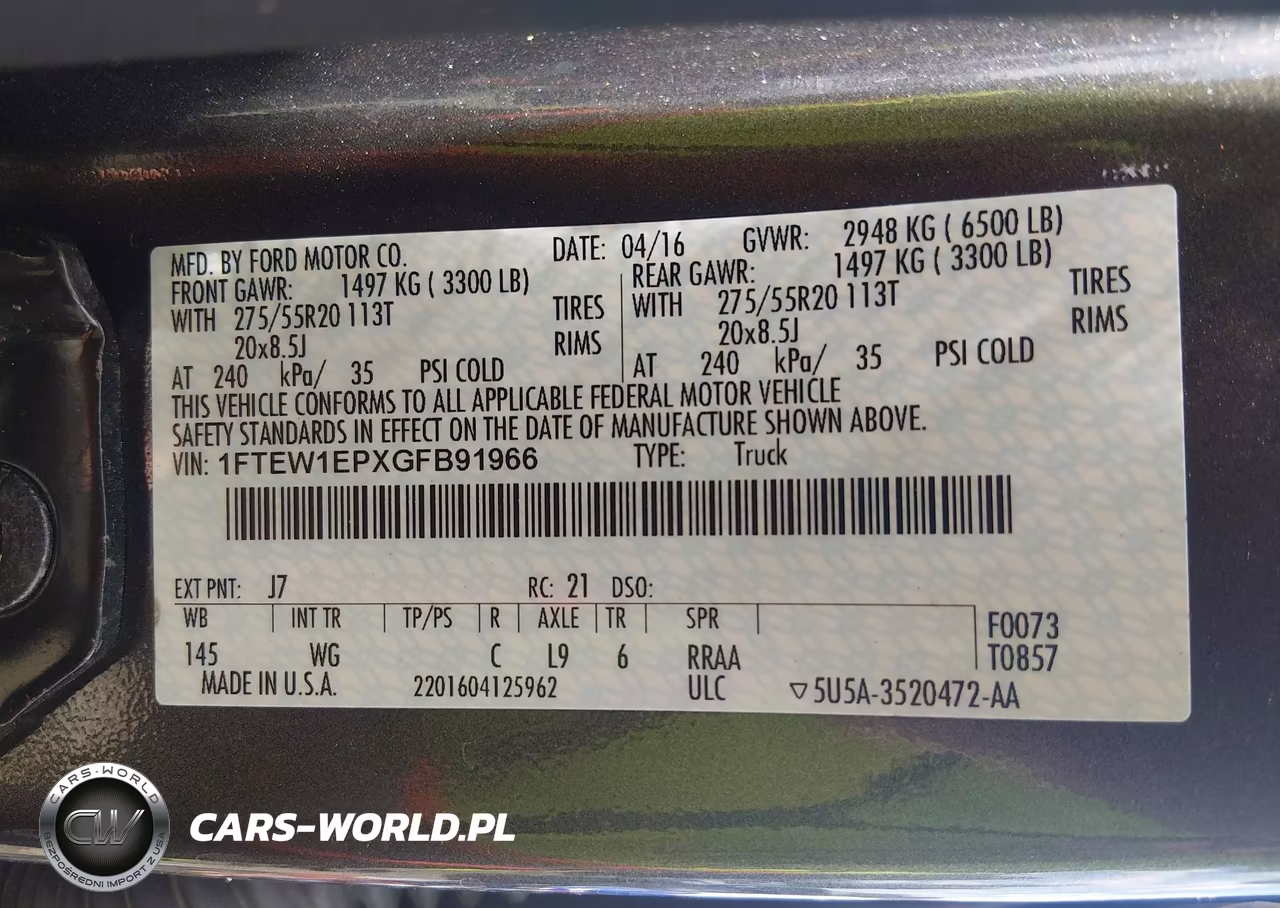 2016 Ford F-150 Xl VIN:1FTEW1EPXGFB91966 - 9