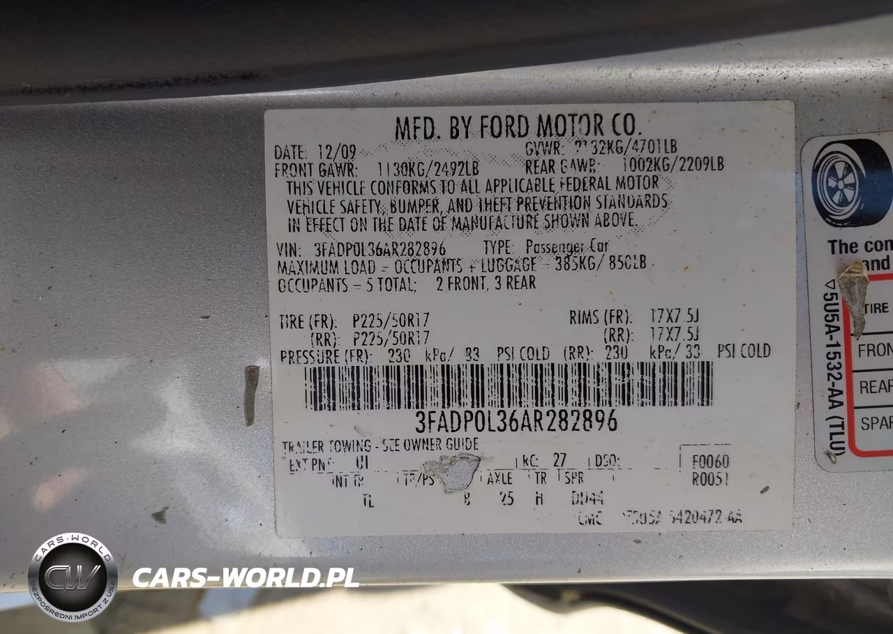 2010 Ford Fusion Hybrid VIN:3FADP0L36AR282896 - 9