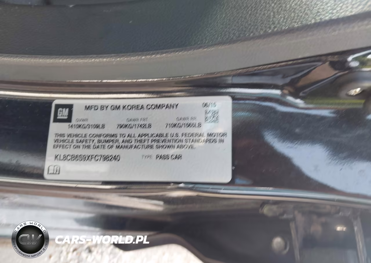 2015 Chevrolet Spark Ls Cvt VIN:KL8CB6S9XFC798240 - 9