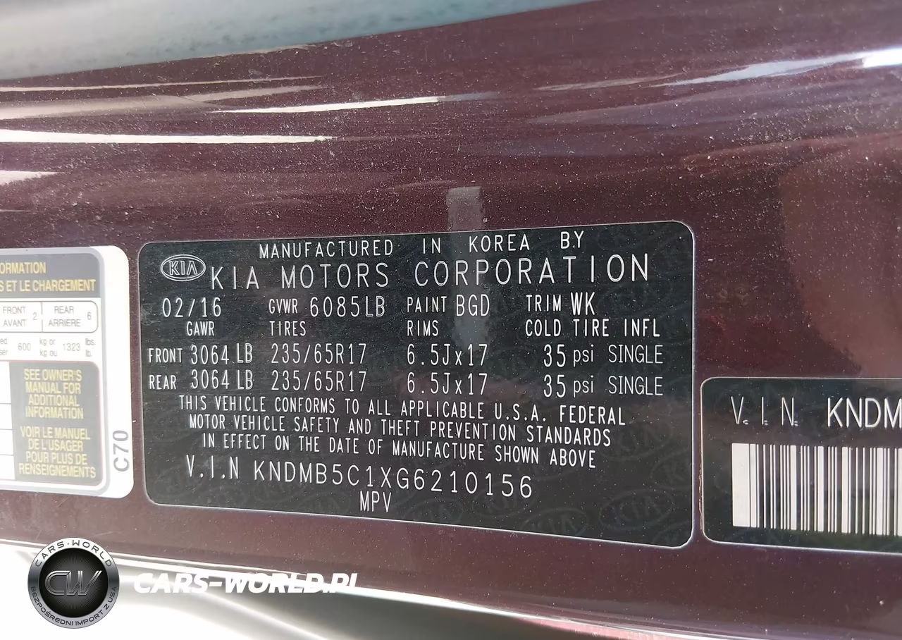 2016 Kia Sedona Lx VIN:KNDMB5C1XG6210156 - 9