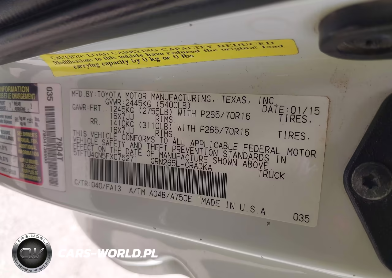 2015 Toyota Tacoma Prerunner V6 VIN:5TFTU4GN5FX075271 - 9