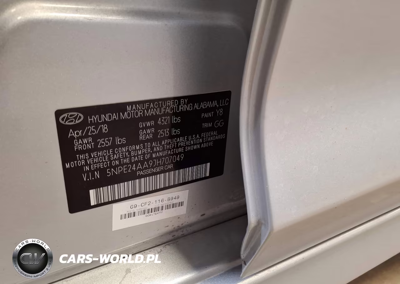 2018 Hyundai Sonata Eco VIN:5NPE24AA9JH707049 - 9