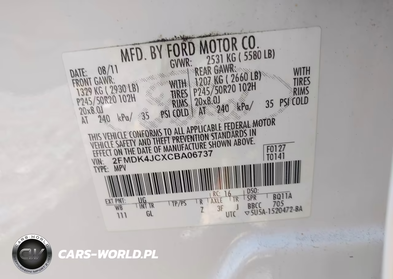 2012 Ford Edge Sel VIN:2FMDK4JCXCBA06737 - 9