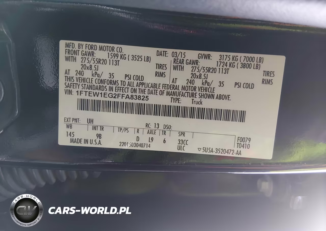 2015 Ford F-150 Platinum VIN:1FTEW1EG2FFA83825 - 9