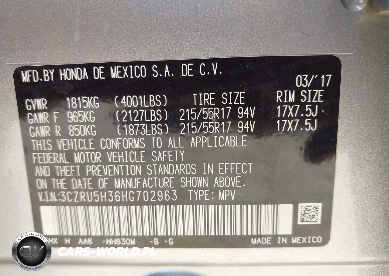 2017 Honda Hr-V Lx VIN:3CZRU5H36HG702963 - 9