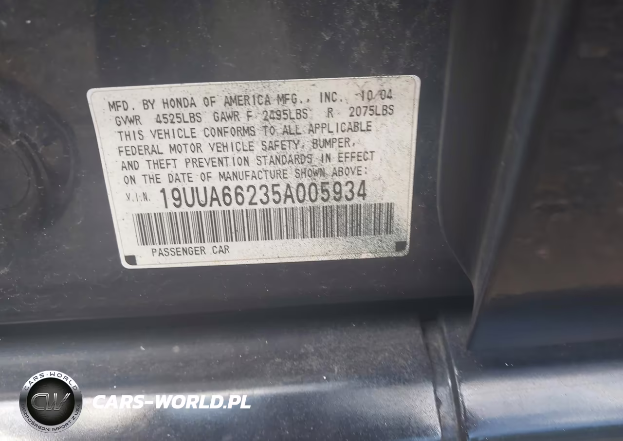 2005 Acura Tl VIN:19UUA66235A005934 - 9