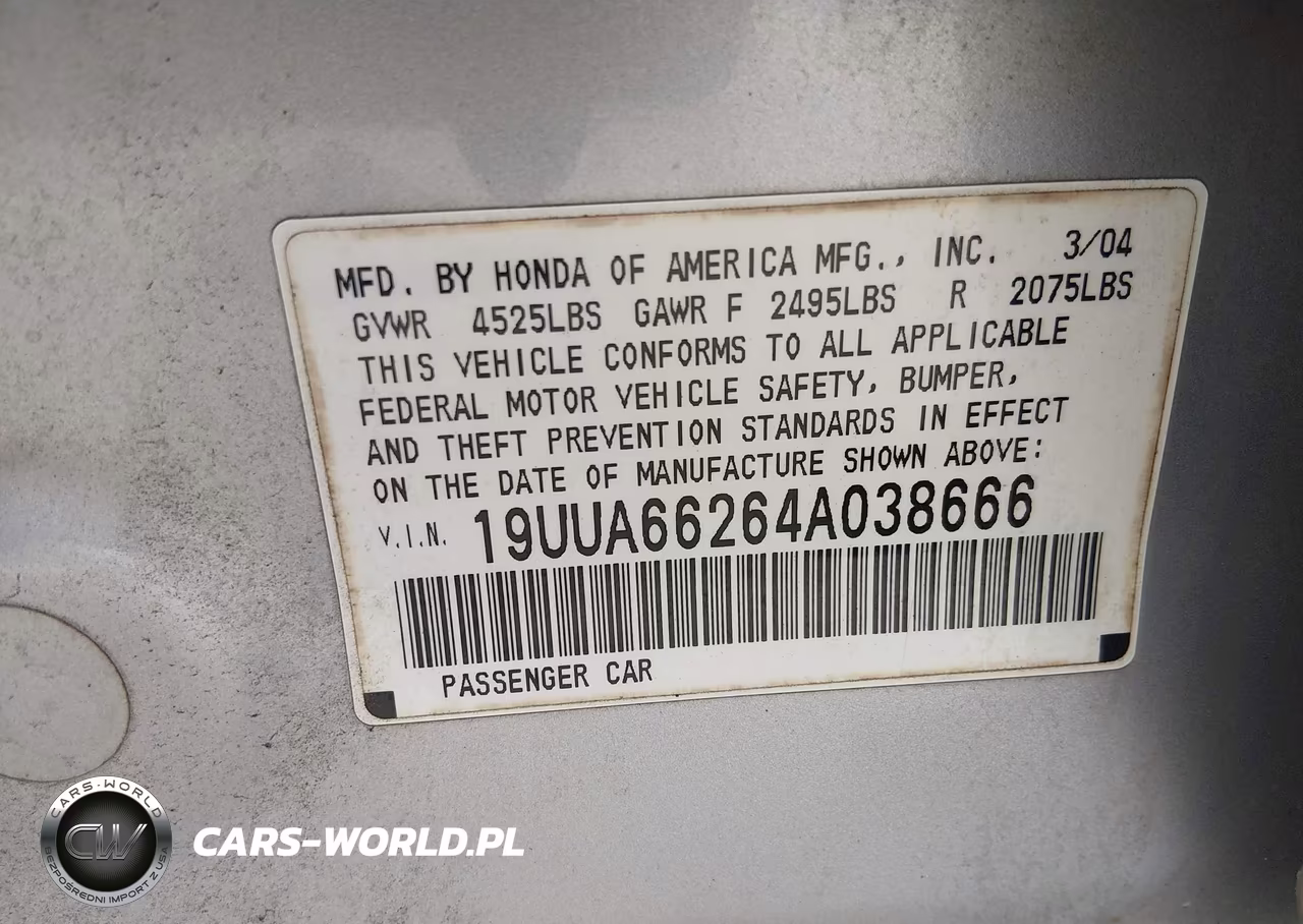 2004 Acura Tl VIN:19UUA66264A038666 - 9
