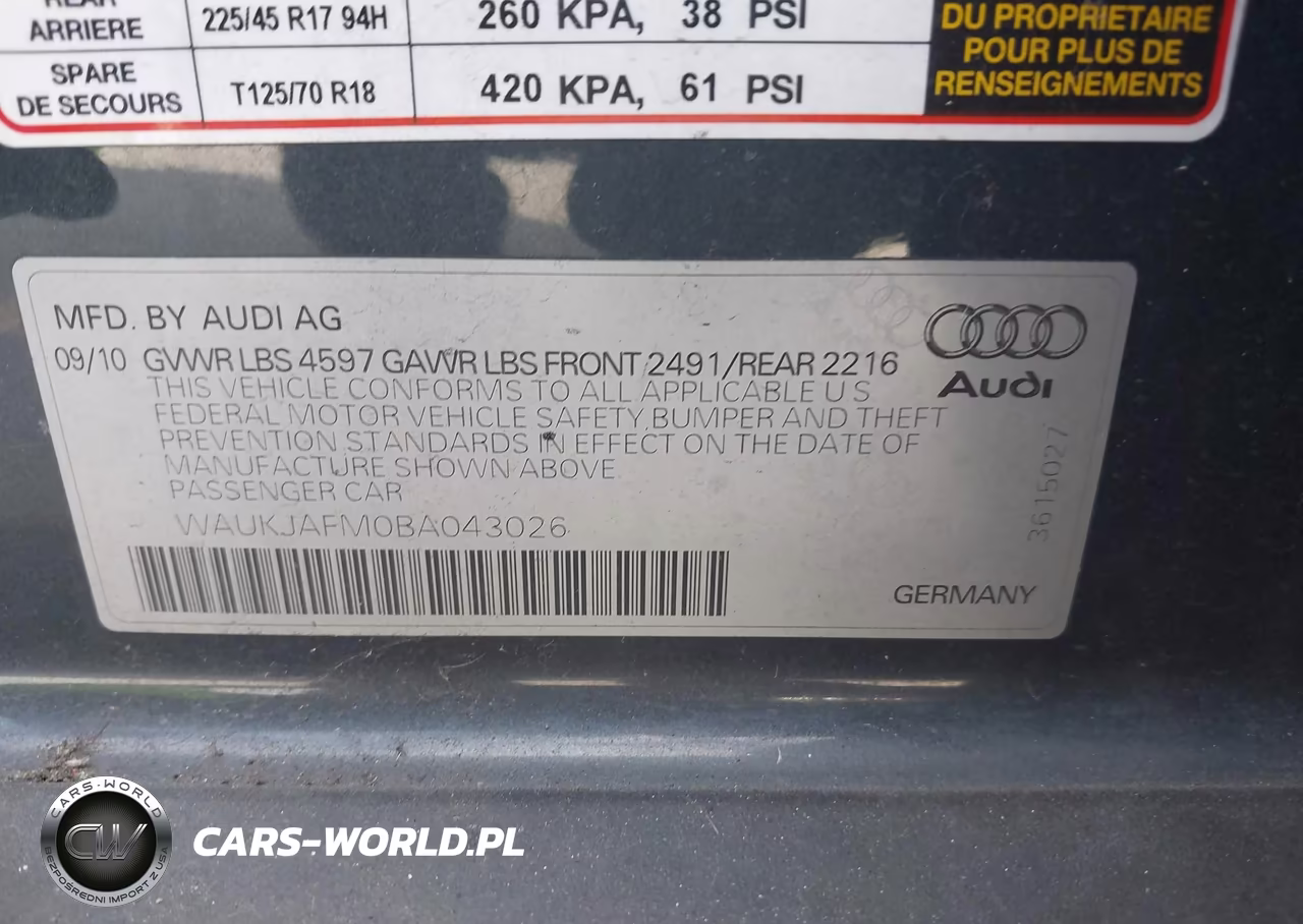 2011 Audi A3 2.0 Tdi Premium VIN:WAUKJAFM0BA043026 - 9