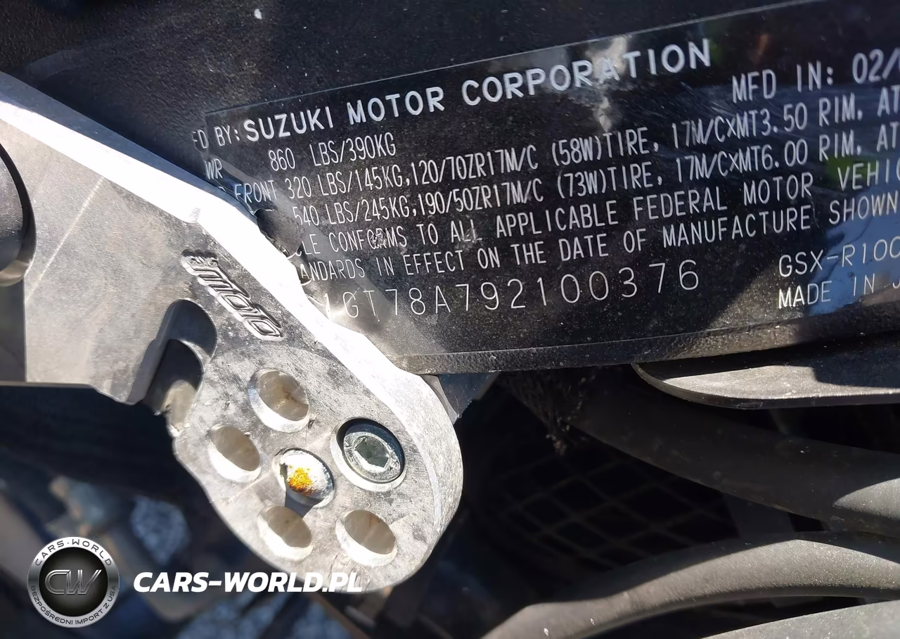 2009 Suzuki Gsx-R1000 VIN:JS1GT78A792100376 - 10