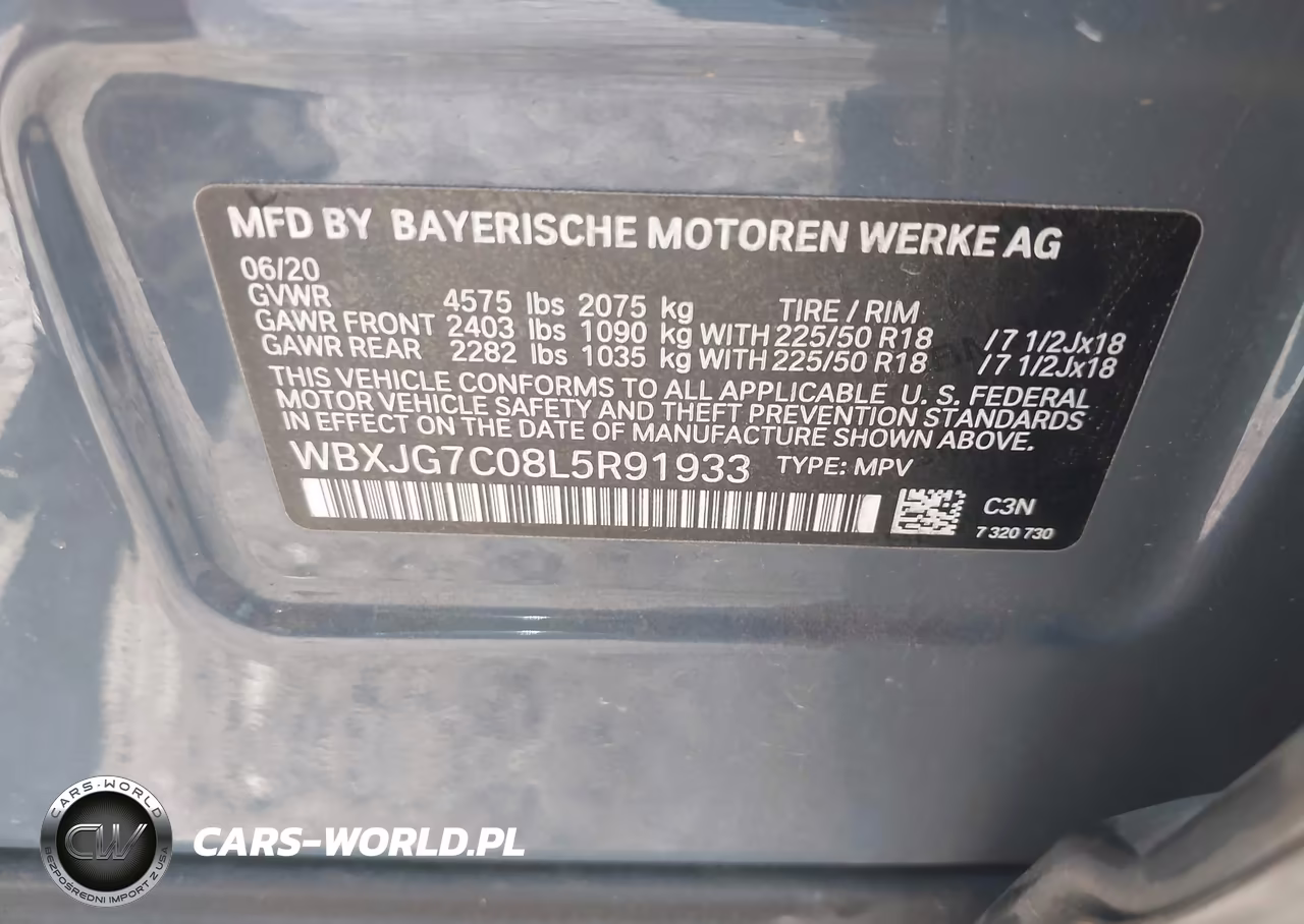 2020 BMW X1 Sdrive28I VIN:WBXJG7C08L5R91933 - 9