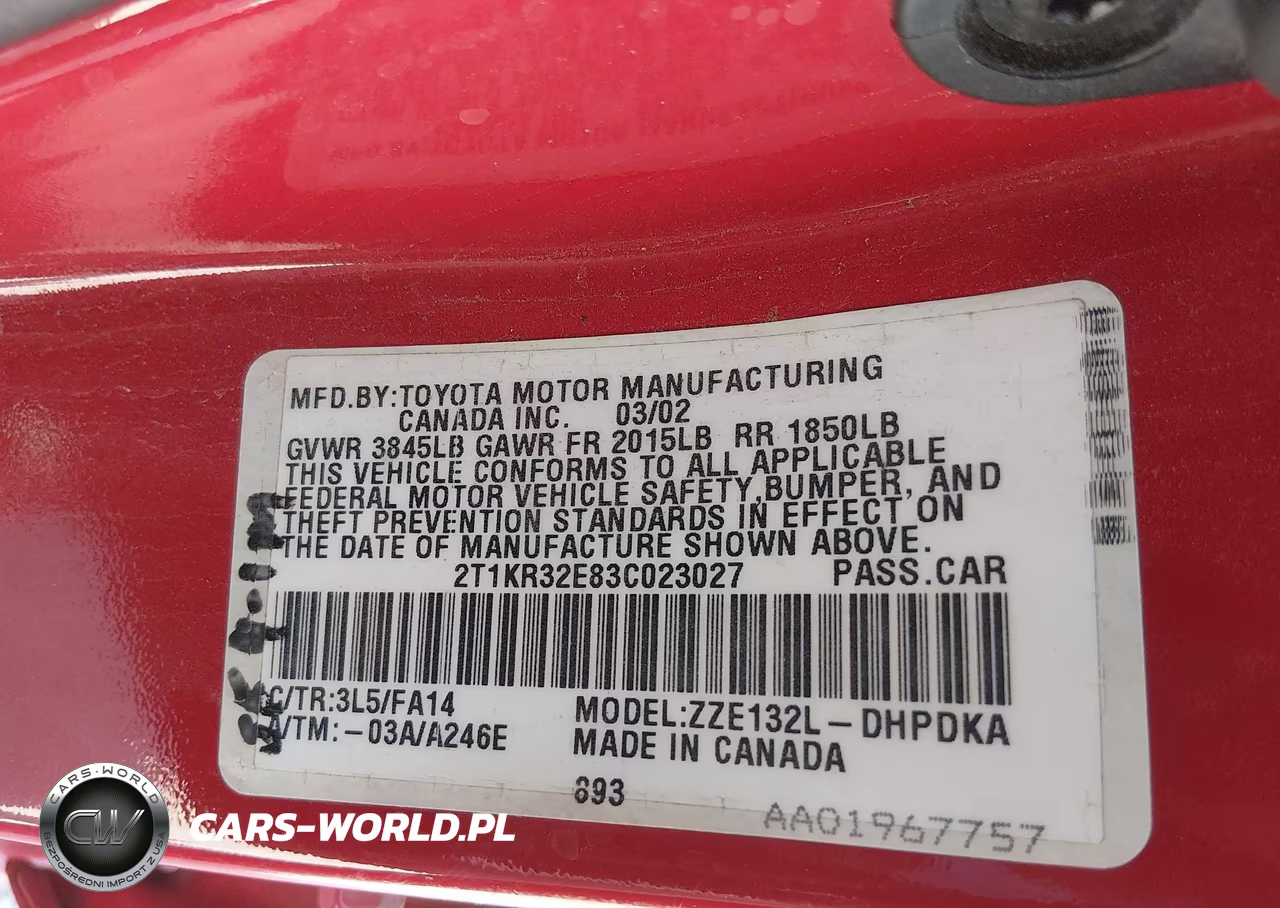 2003 Toyota Matrix Standard VIN:2T1KR32E83C023027 - 9