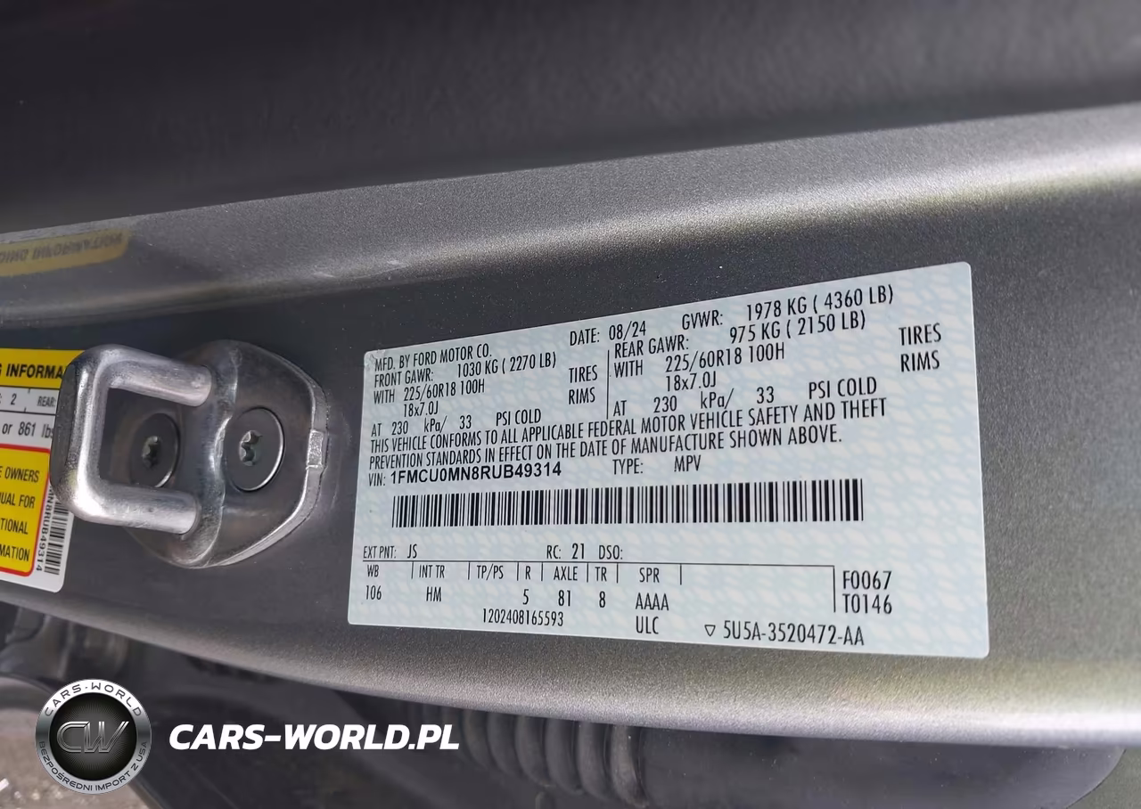 2024 Ford Escape St-Line VIN:1FMCU0MN8RUB49314 - 9