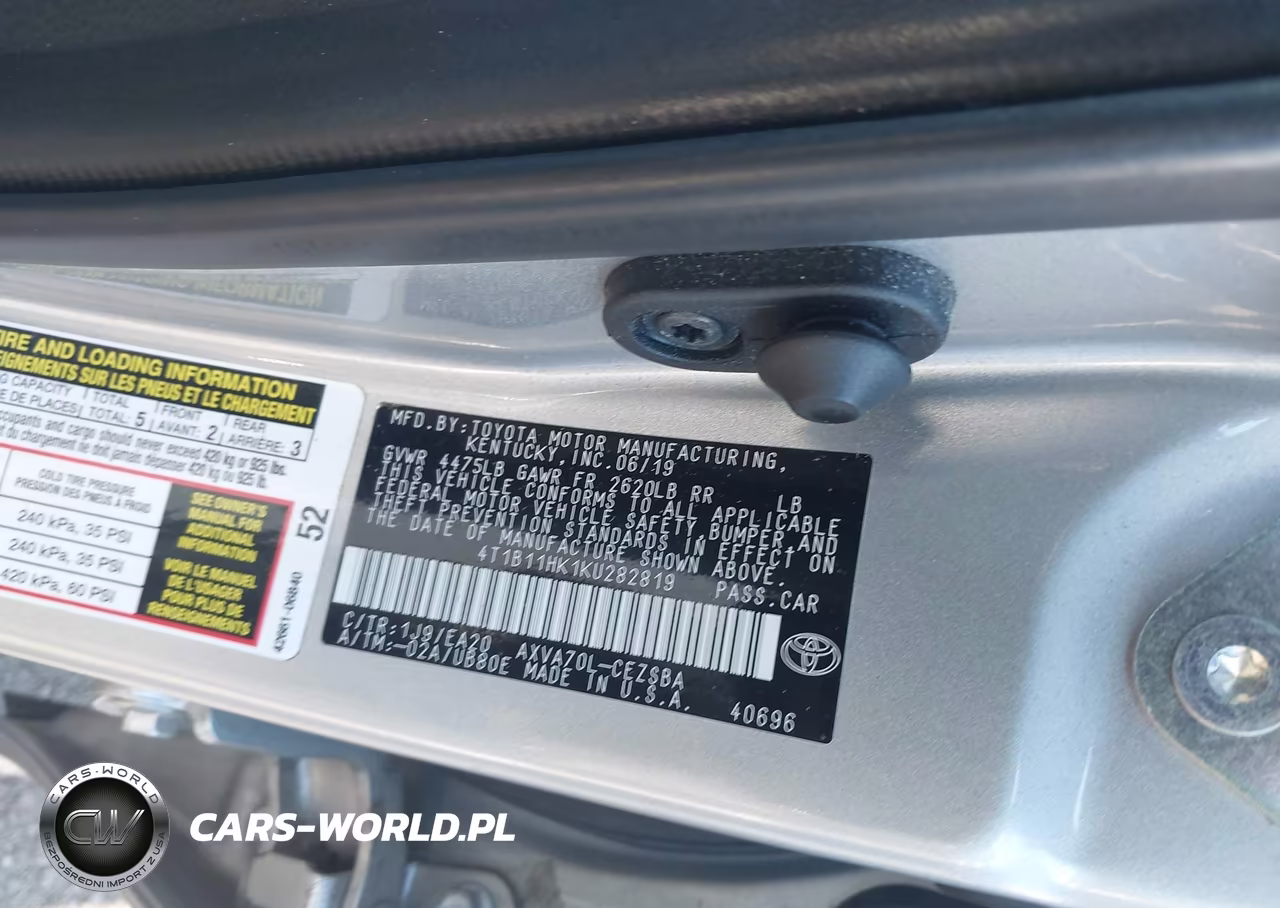 2019 Toyota Camry Se VIN:4T1B11HK1KU282819 - 9