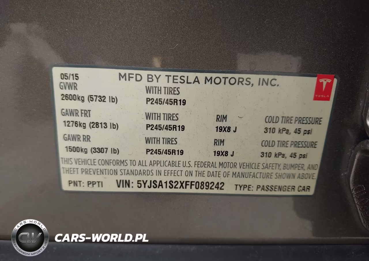 2015 Tesla Model S 70D-85D-P85D VIN:5YJSA1S2XFF089242 - 9