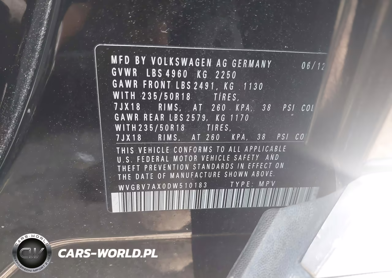 2013 Volkswagen Tiguan Se VIN:WVGBV7AX0DW510183 - 9