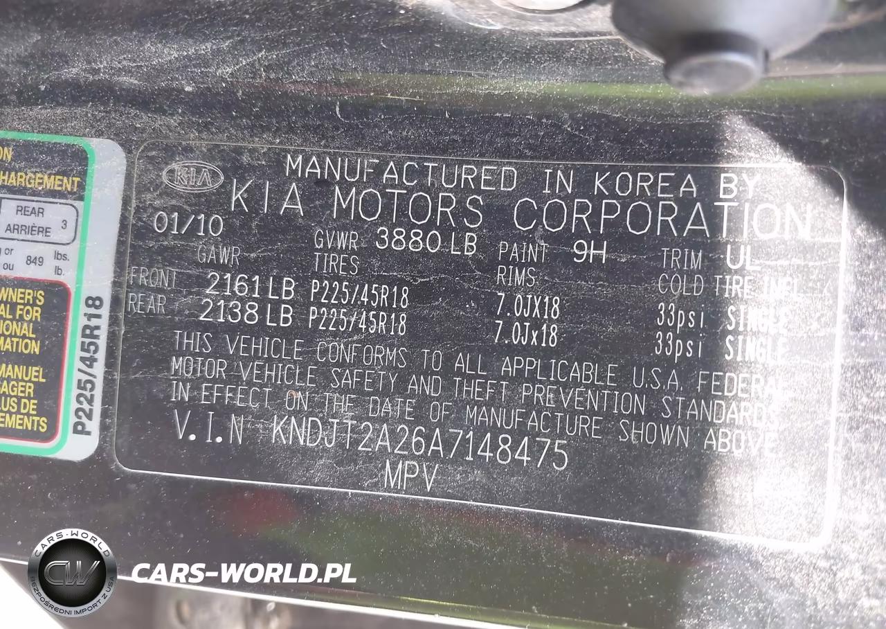 2010 Kia Soul Sport VIN:KNDJT2A26A7148475 - 9