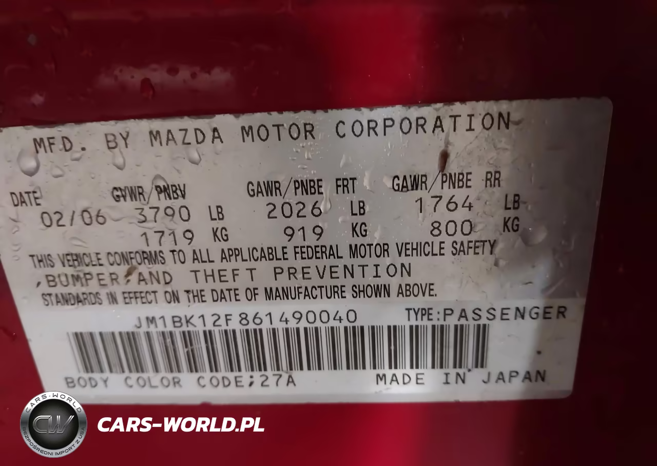 2006 Mazda Mazda3 I Touring VIN:JM1BK12F861490040 - 9